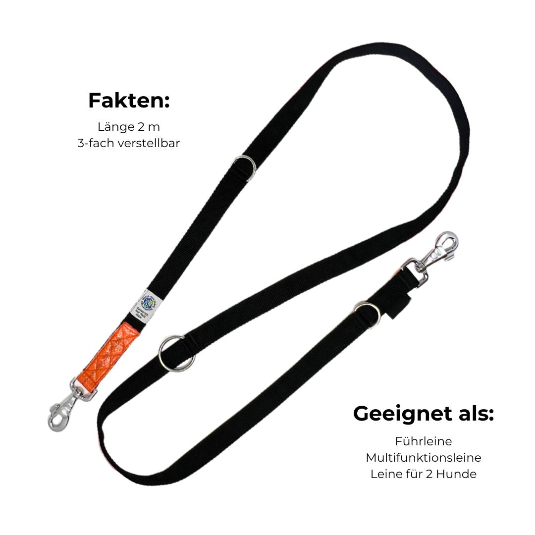 Leinenset "Lanka" mit Halsband Gr. M (32-42cm) - Orange