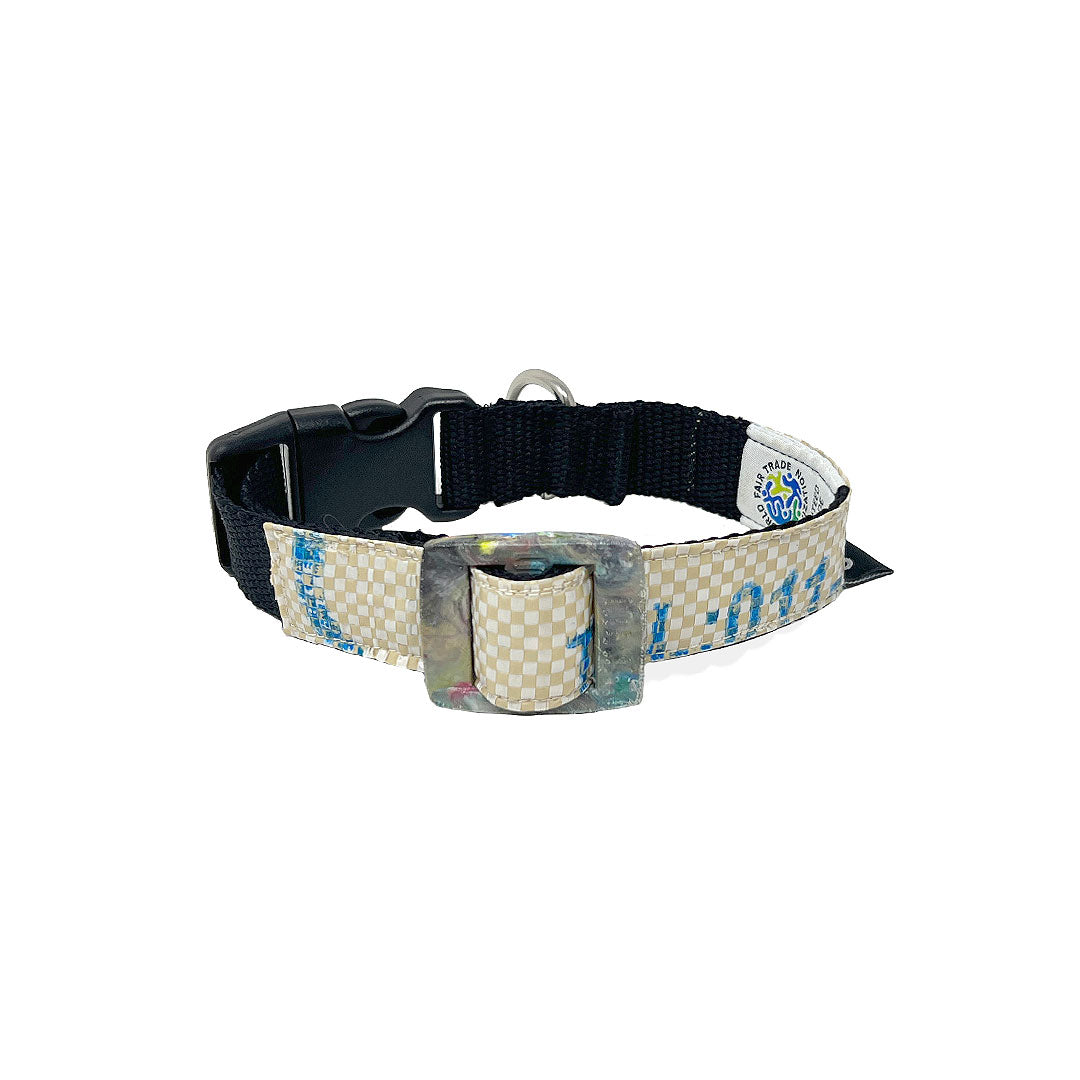 Hundehalsband "Style mich!" beige - Gr. S/M