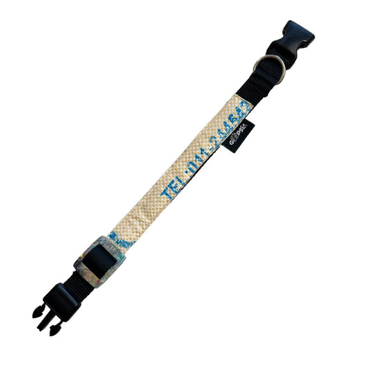 Hundehalsband "Style mich!" beige - Gr. S/M