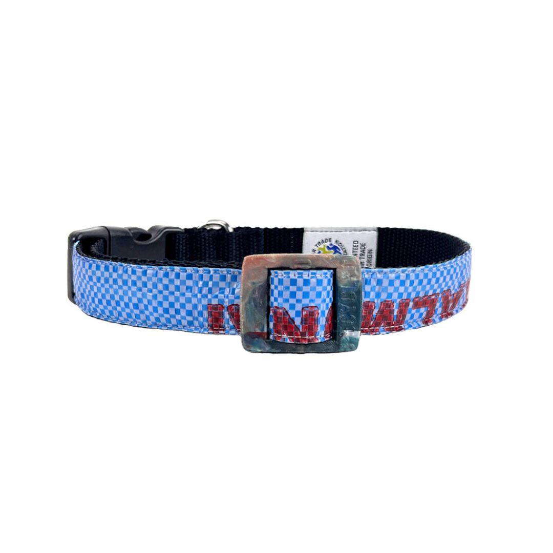 Hundehalsband "Style mich!" blau - versch. Größen
