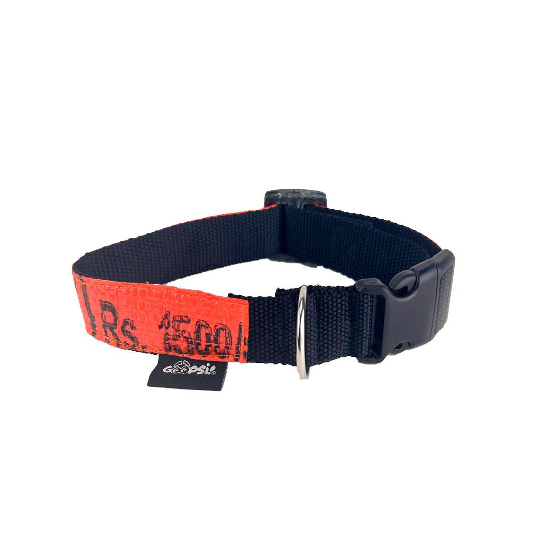 Leinenset "Arugam" mit Halsband Gr. S/M (25-35cm) - orange