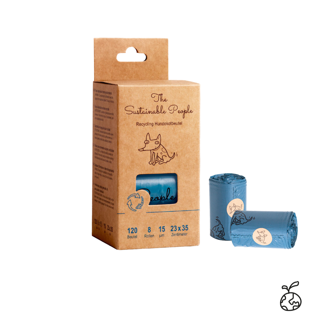 Recycling Hundekotbeutel - TSP, Box mit 8 Rollen / 120 Beutel