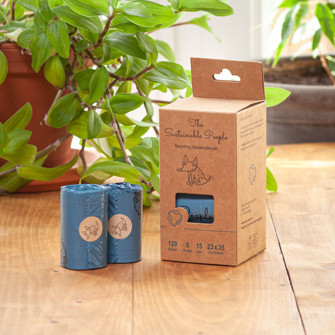 Recycling Hundekotbeutel - TSP, Box mit 8 Rollen / 120 Beutel