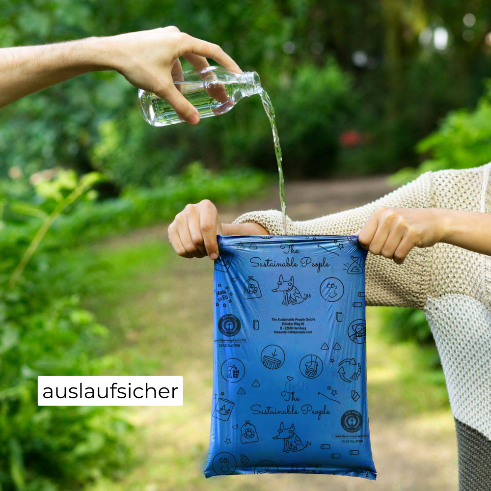Recycling Hundekotbeutel - 8 Rollen, blauer Engel zertifiziert
