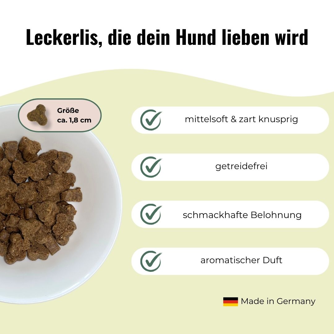 Rinderohrmuscheln 500g + Hundeleckerlis Rind (2x125g) im Sparset