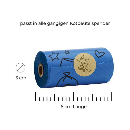 Recycling Hundekotbeutel - 8 Rollen, blauer Engel zertifiziert