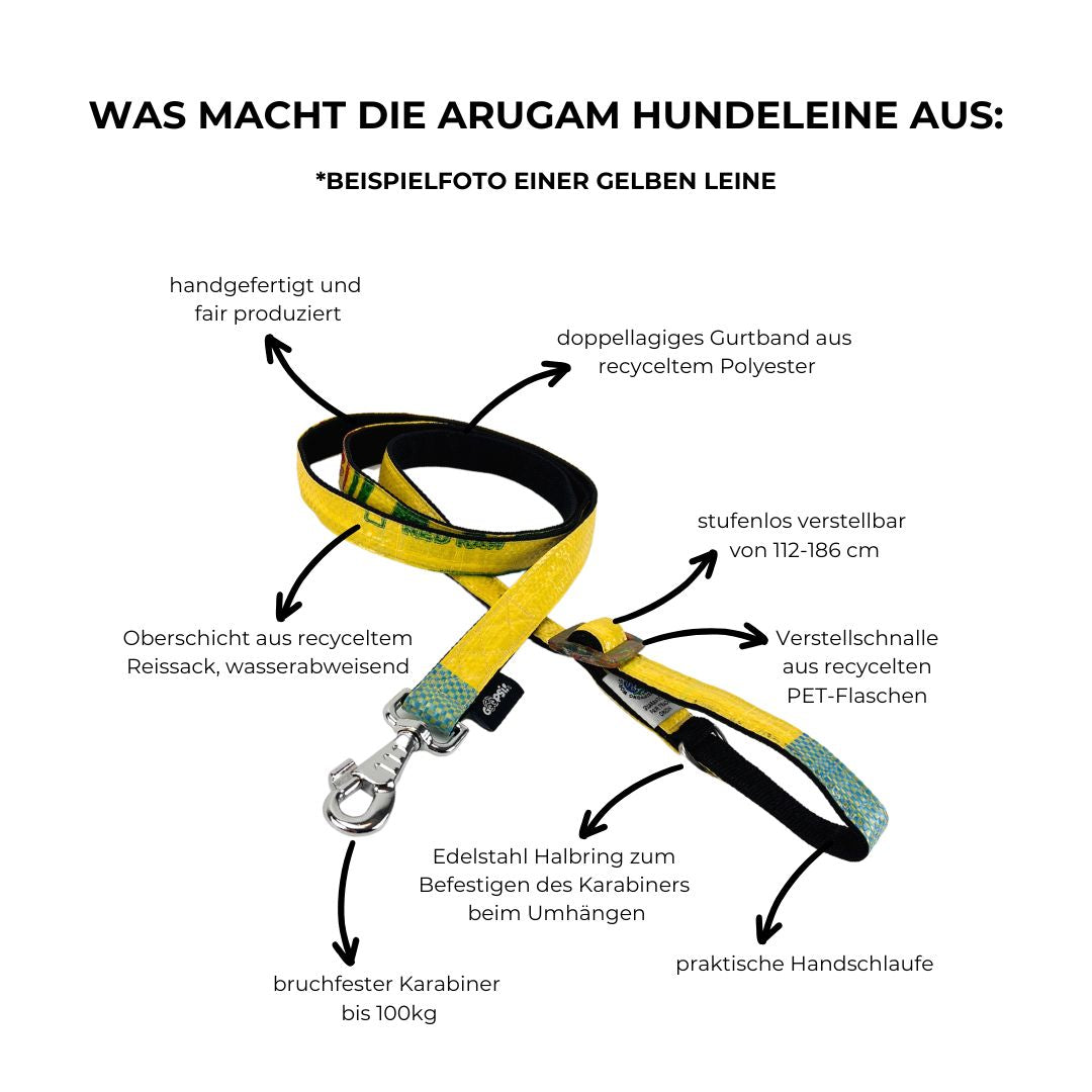 Leinenset Arugam mit Halsband Gr. M (32-42cm) - lachs