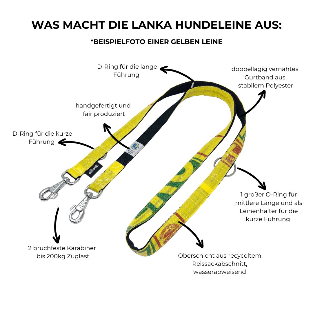 Leinenset "Lanka" mit Halsband Gr. L (37-51cm) - grün