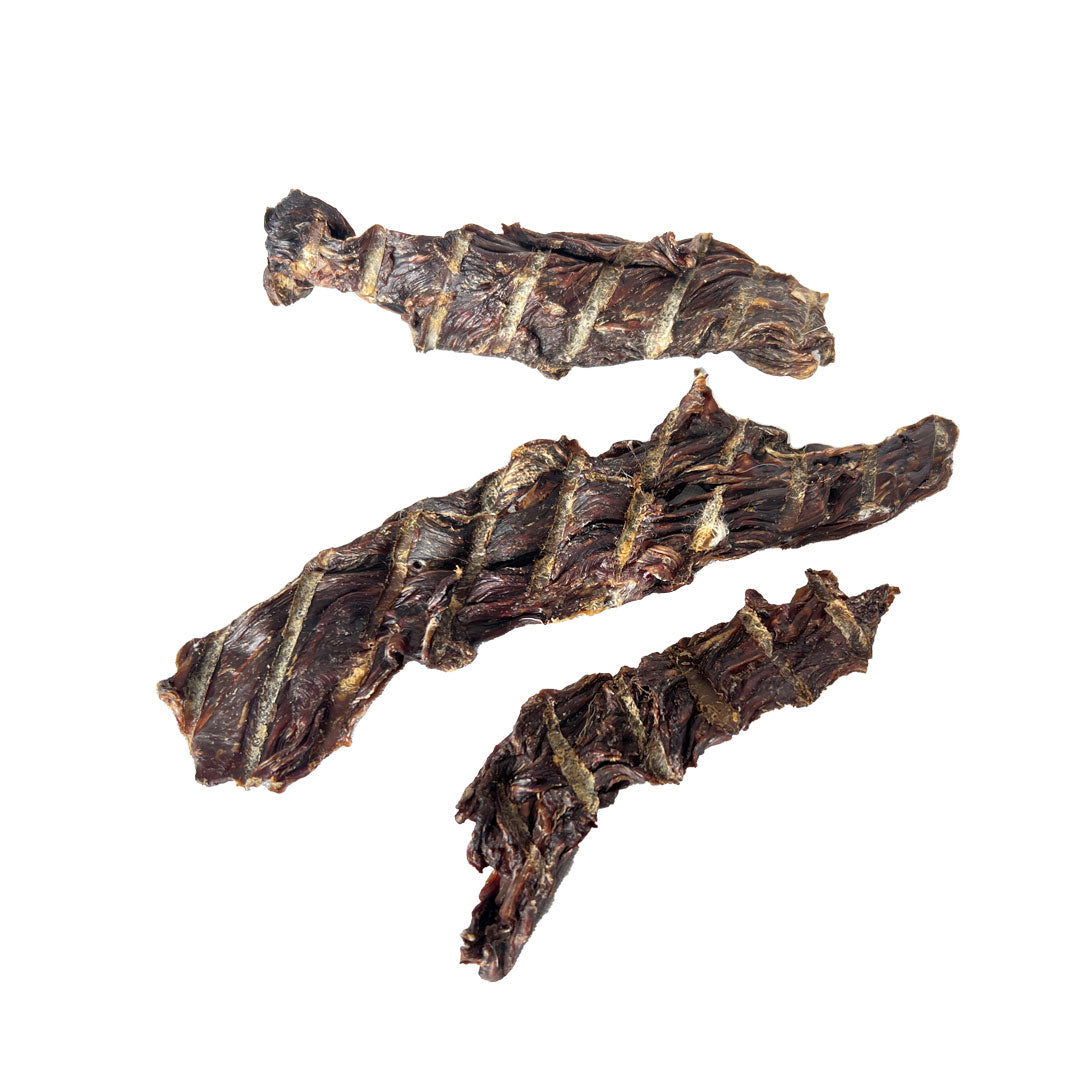 WILD FOOD Hundesnacks - fleischige Rehnackensehnen getrocknet