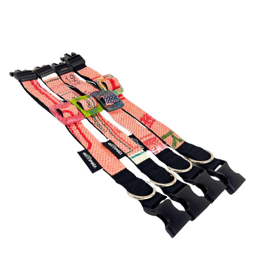 Leinenset Arugam mit Halsband Gr. M (32-42cm) - lachs