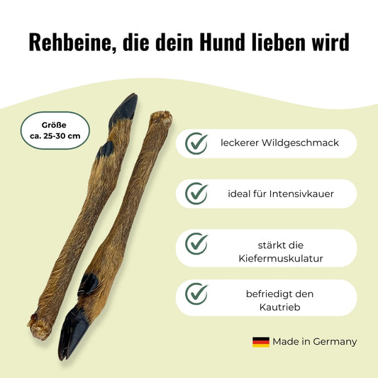 Rehbeine mit Fell 6 Stk.