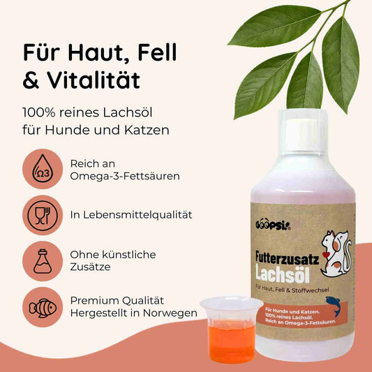 Lachsöl für Hunde & Katzen