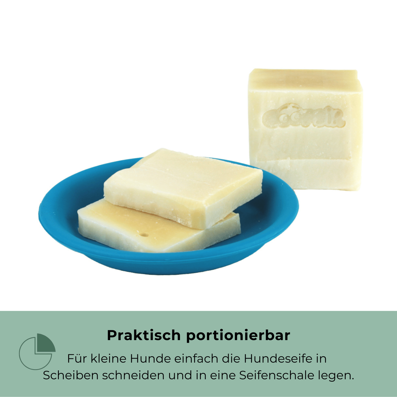 Feste Hundeseife in Scheiben geschnitten – portionierbar für kleine Hunde