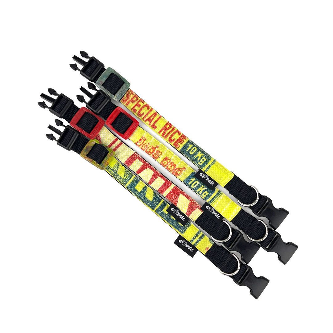 Leinenset "Arugam" mit Halsband Gr. S/M (25-35cm) - Lemon