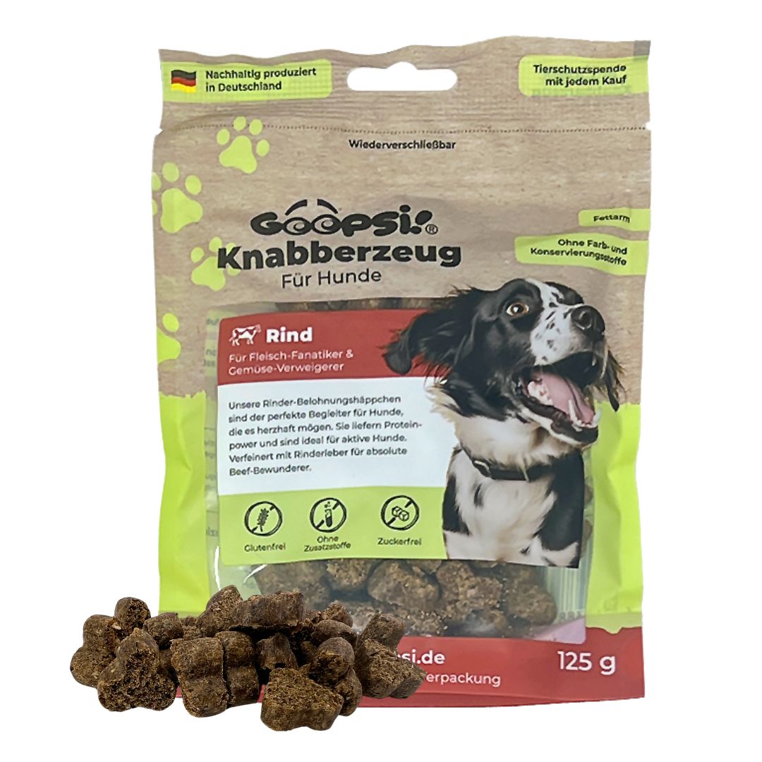 Rinderohrmuscheln 500g + Hundeleckerlis Rind (2x125g) im Sparset