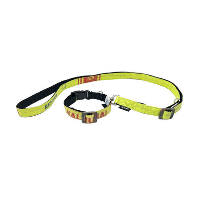 Leinenset "Arugam" mit Halsband Gr. S/M (25-35cm) - Lemon