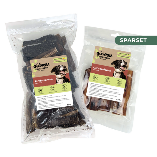 Knabber-Set-Rind - Rinderpansen 500 g & 5 Ochsenziemer