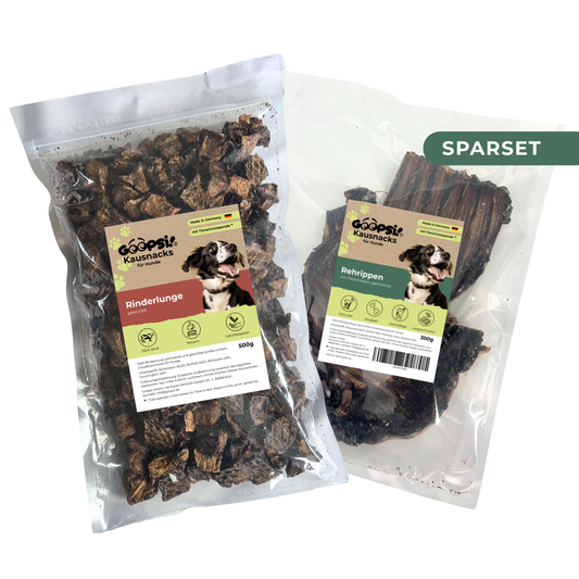 Snack-Set Mix – 300 g Rehrippen & 500 g Rinderlungenwürfel