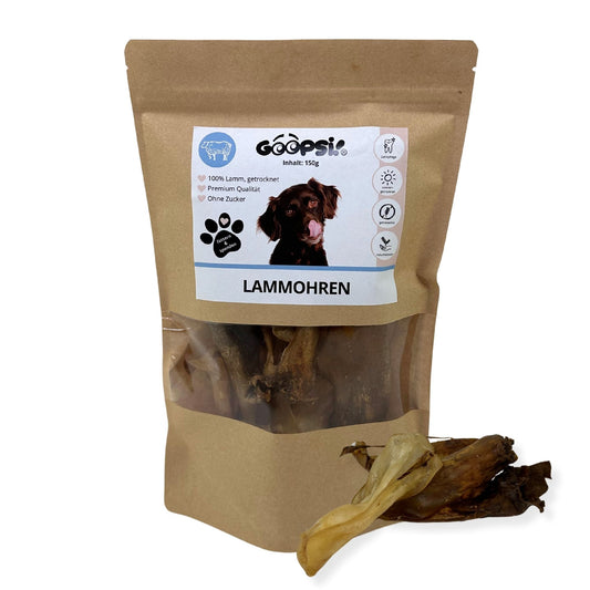 Lammohren für Hunde, getrocknet