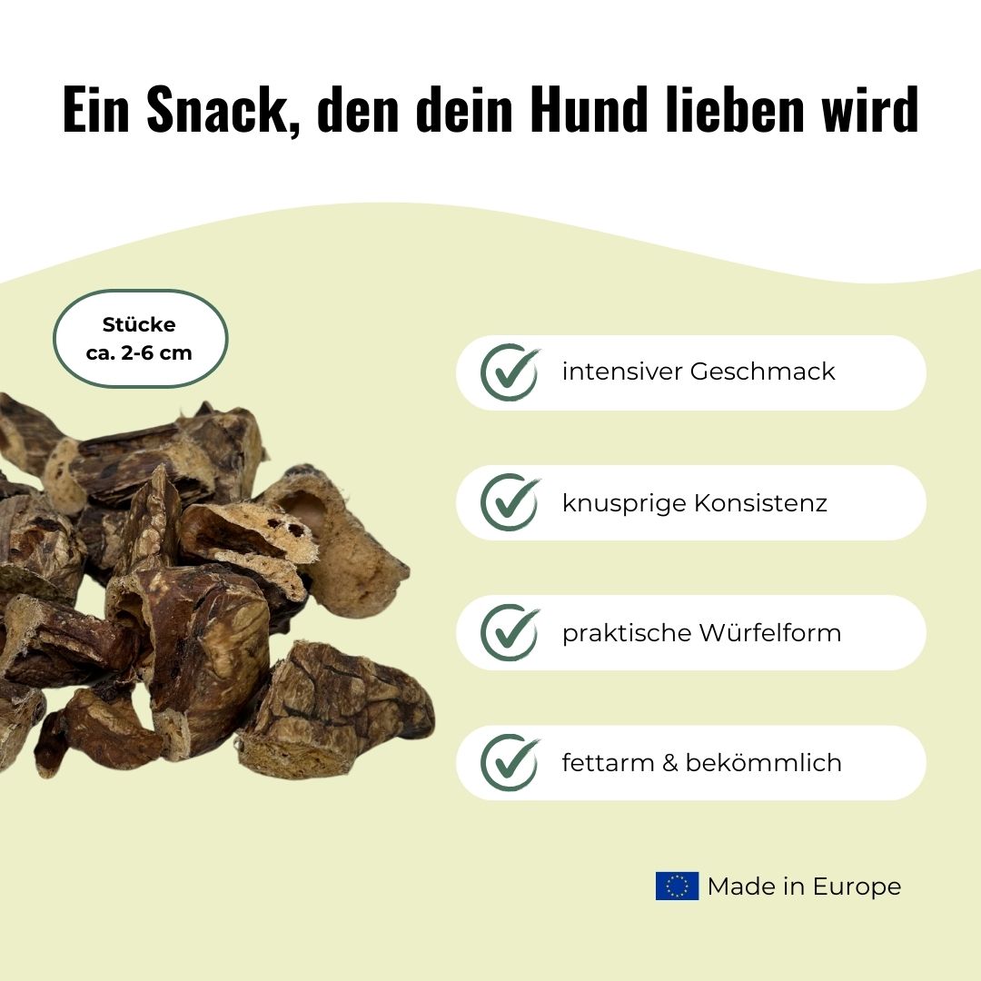 Rinderlunge Würfel für Hunde, getrocknet