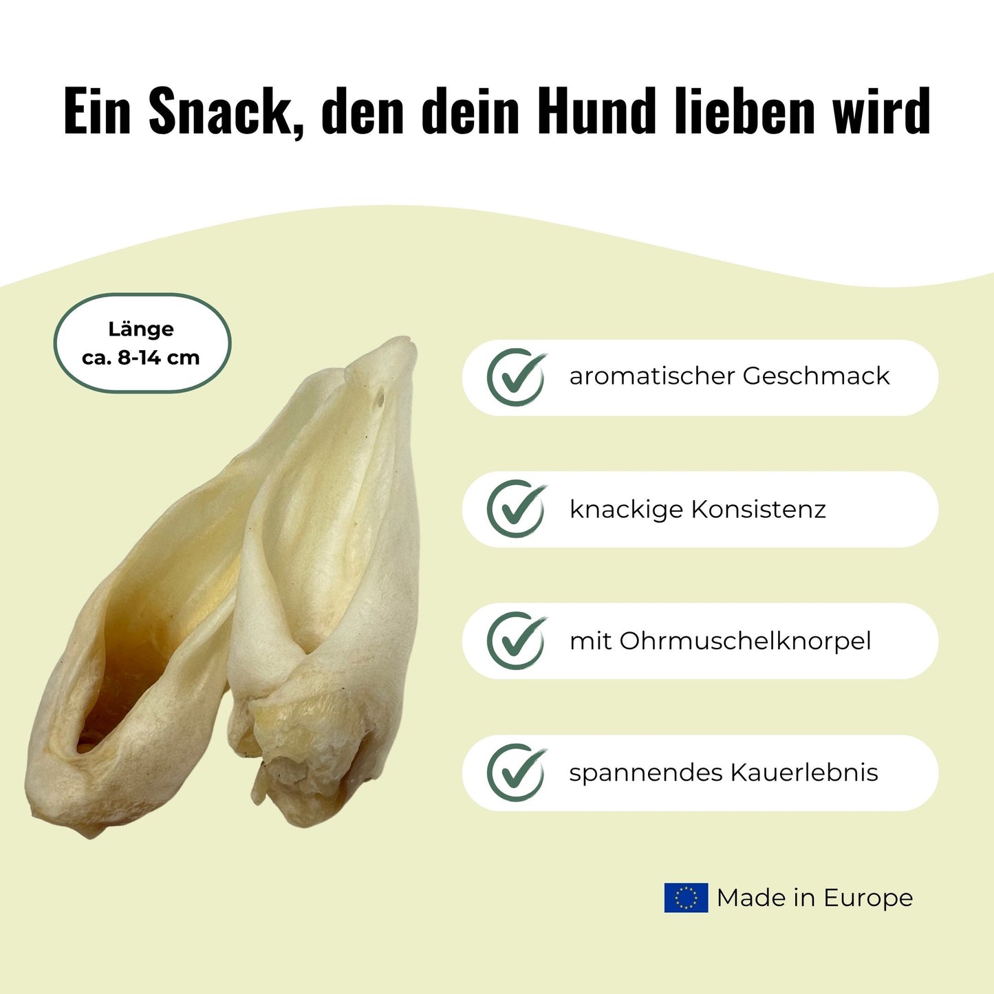 Lammohren für Hunde, getrocknet