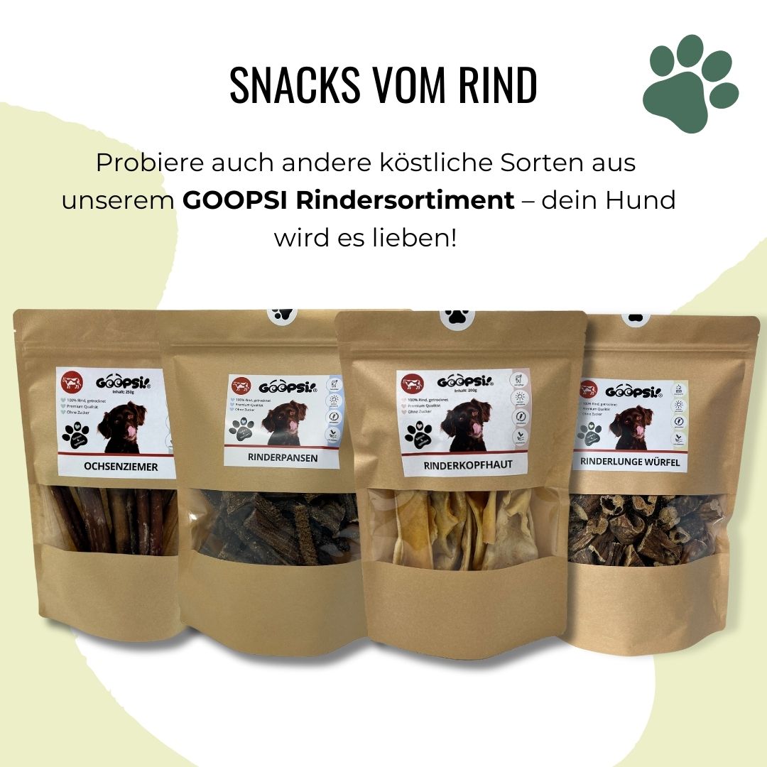 Rinderlunge Würfel für Hunde, getrocknet
