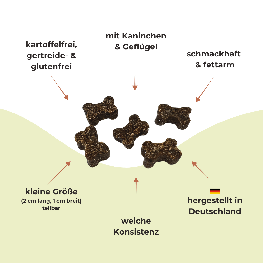 Fleisch-Softies Kaninchen - Trainingsknöchelchen (ab 200g)