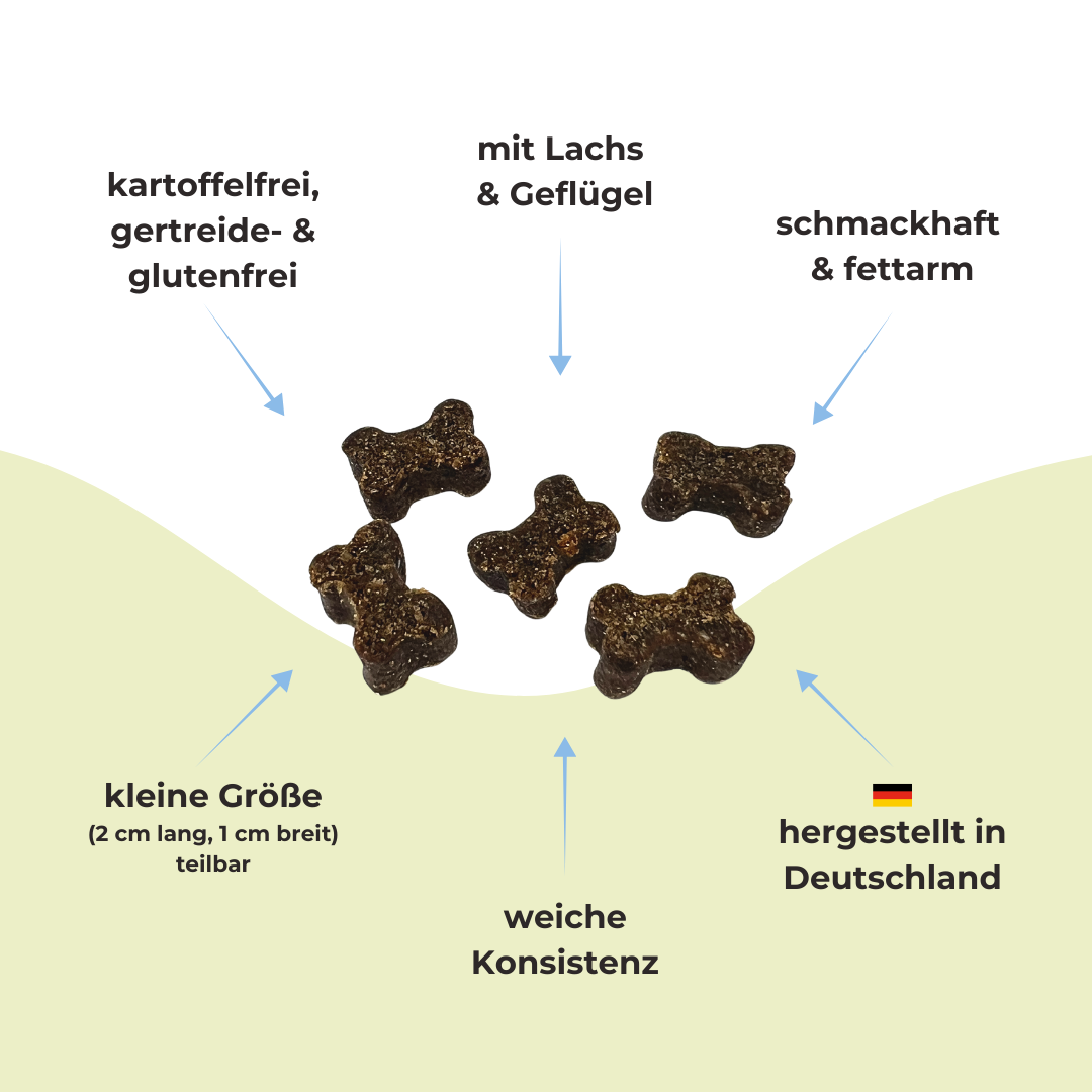 Fleisch-Softies Lachs - Trainingsknöchelchen (200g)