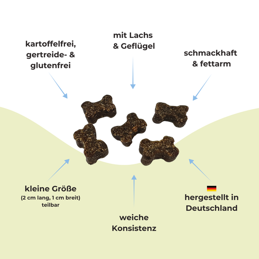 Fleisch-Softies Lachs - Trainingsknöchelchen