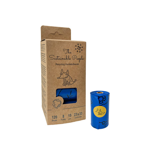 Recycling Hundekotbeutel - TSP, Box mit 8 Rollen / 120 Beutel