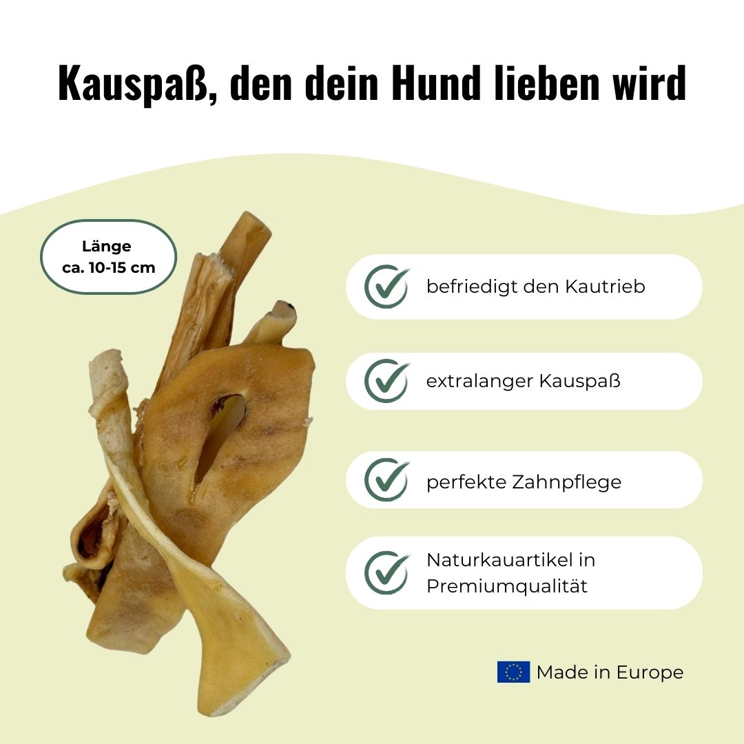 Rinderkopfhaut für Hunde, getrocknet