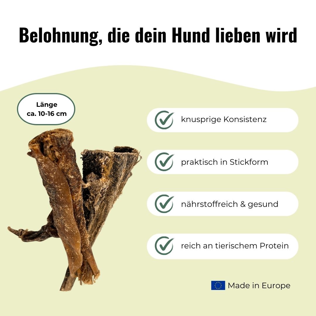 Rinderpansen für Hunde, getrocknet