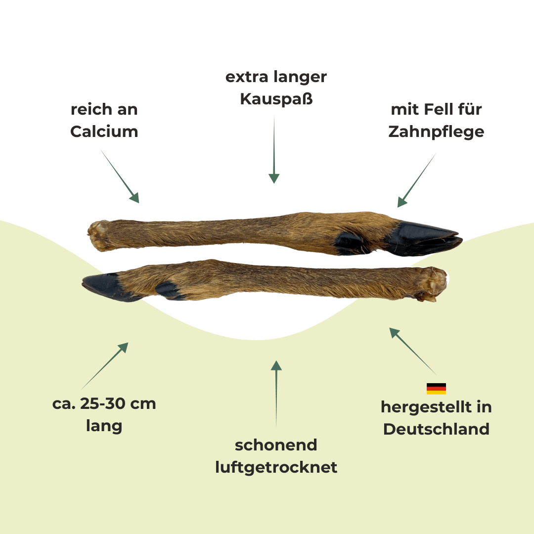 Wild Set Kausnack für Hunde: 6 Rehbeine + 200 g Endloswürstchen Hirsch
