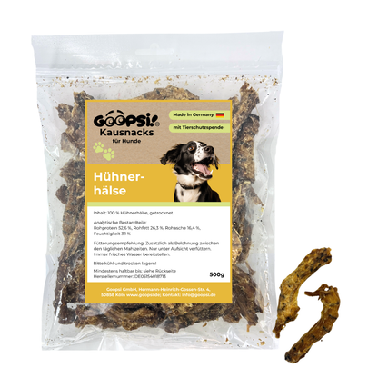 Hähnchenhälse 500g + Hundeleckerlis Rind (1x 125g) im Sparset