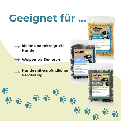 Softies Vorteilspack 3er Set (3 x 200 g) – Lachs, Wild & Käse