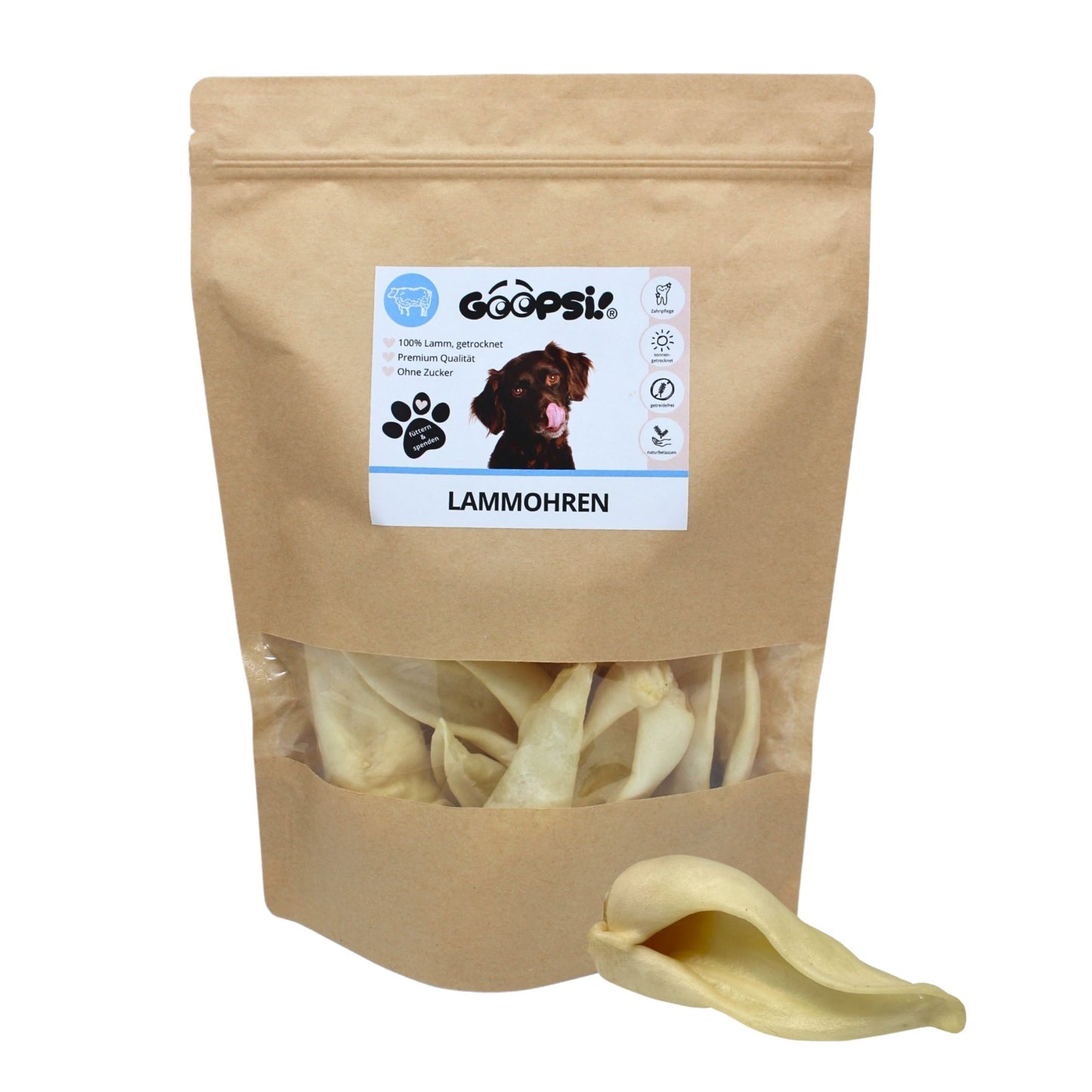 Lammohren für Hunde, getrocknet
