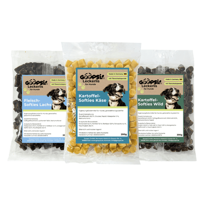 Softies Vorteilspack 3er Set (3 x 200 g) – Lachs, Wild & Käse