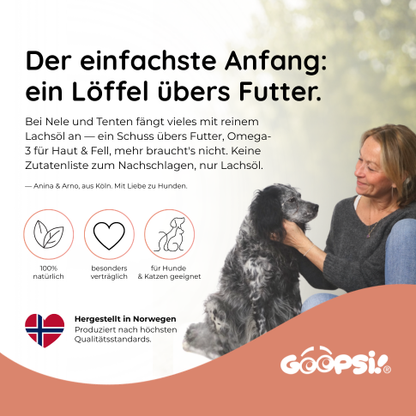 Lachsöl für Hunde & Katzen